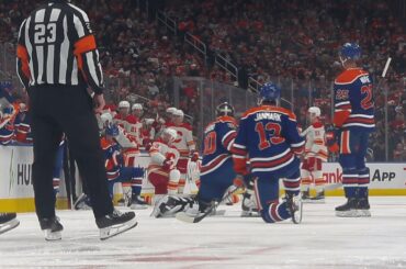 Fan Has Medical Emergency at Flames - Oilers Game (Full Stoppage) | 2024-25 NHL