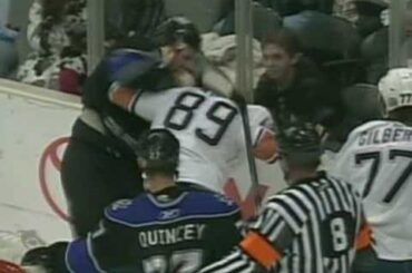 Sam Gagner vs Jack Johnson Feb 14, 2009 - Sportsnet feed