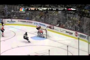 Jakub Voracek 2nd goal of hat trick Feb 20 2013 Philadelphia Flyers vs. Pittsburgh Penguins