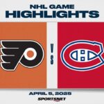 NHL Highlights | Flyers vs. Canadiens - April 5, 2025