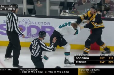 Brett Ritchie fights Barclay Goodrow 10/29/19