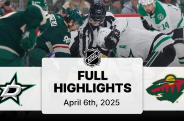 NHL Highlights | Stars vs. Wild | April 06, 2025