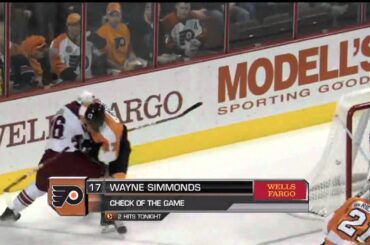 Wayne Simmonds drills Rostislav Klesla [HD]