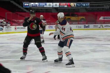 Erik Gudbranson and Zack Kassian Fight | Oilers vs Senators 2-8-21