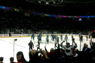 Brent Burns shootout winner San Jose Sharks - Calgary Flames Jan 17, 2012.