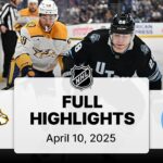 NHL Highlights | Predators vs. Utah Hockey Club | April 10, 2025