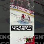 Chicago Blackhawk Spencer Knight's pregame ritual #blackhawks #nhl