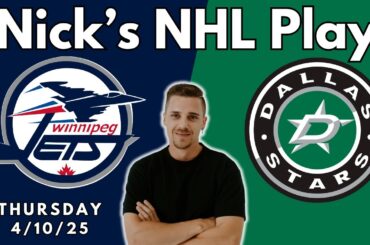 Jets vs Stars - NHL Picks and Predictions - Thursday 4/10/25 | Nick Menken NHL Best Bets