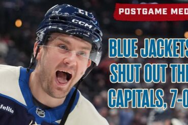 JET GREAVES FIRST CAREER-SHUT OUT! 🧱 Blue Jackets Shut Out the Capitals, 7-0 | Postgame Media