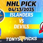 New York Islanders vs New Jersey Devils 4/13/25 NHL Pick Prediction
