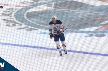 Oilers' Connor McDavid Records 100th Point On Ty Emberson's Point Shot
