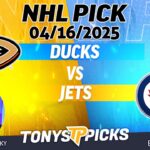 Anaheim Ducks vs Winnipeg Jets 4/16/25 NHL Pick Prediction