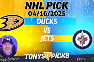 Anaheim Ducks vs Winnipeg Jets 4/16/25 NHL Pick Prediction