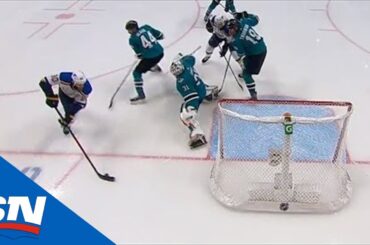 Ryan O’Reilly Waits Out Martin Jones Then Tucks In Goal For Blues