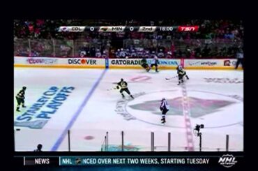 Matt Cooke takes out Tyson Barrie with the Scary Knee on Knee hit Game 3