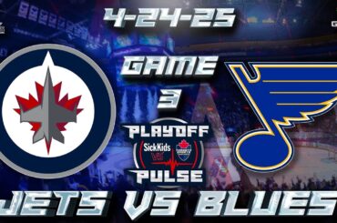 4-24-25 Winnipeg Jets vs St Louis Blues Game 3 Game Audio | NHL Playoffs Streamcast & Chat
