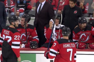 Jonas Siegenthaler throws a brutal hip check in his #NJDevils return!