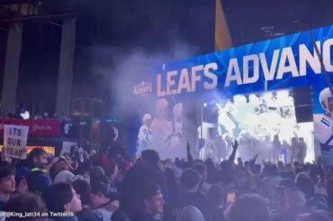 CROWD REACTIONS AT MAPLE LEAFS SQUARE | Leafs defeat Sens in Game 6