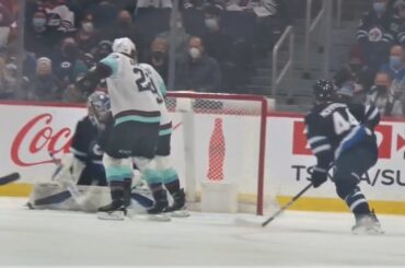 Vince Dunn Opens The Scoring With This Shot From The Blue Line For The 1-0 Kraken Lead Over The Jets