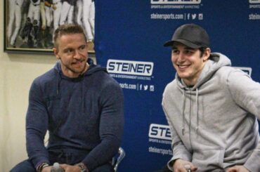 Skjei and Grabner on their memorabilia collections
