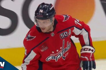 Capitals' Tom Wilson Finds Wide-Open John Carlson For His First Playoff Goal