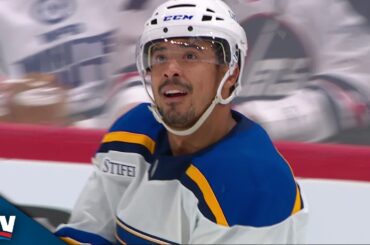 Blues' Mathieu Joseph Fires Wrister Past Connor Hellebuyck From Distance