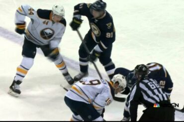 Nicolas Deslauriers match spear on Vladimir Tarasenko Buffalo Sabres vs St. Louis Blues Nov 11 2014