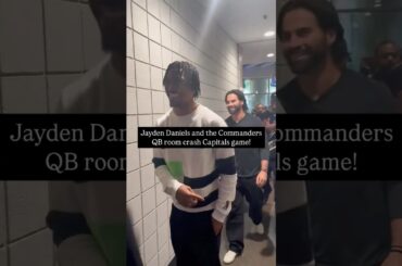 Jayden Daniels and the Commanders QB room crash the Capitals game!! Mariota, Hartmann