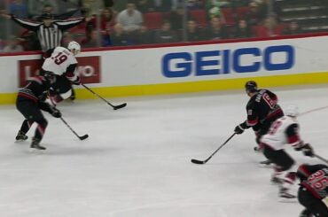 Dvorak scores thanks to nice cross-ice pass from Doan