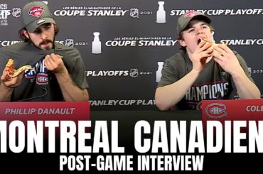 Cole Caufield & Phillip Danault React to Montreal Canadiens Advancing to Stanley Cup | Post-Game