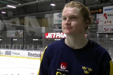 U18 Småkronornas Carl Grundström om förlusten mot Team USA