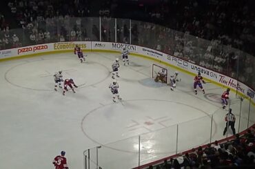 Rochester Americans' Devon Levi makes a big save vs. Lucas Condotta of the Laval Rocket 5/21/25