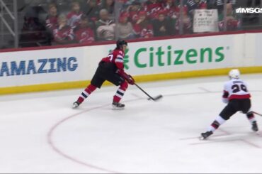 Erik Haula scores a goal against the Ottawa Senators