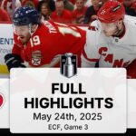NHL Playoff Highlights | Hurricanes vs. Panthers | Gm 3 | May 24, 2025