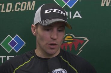 Zach Parise following a game-winning shootout goal