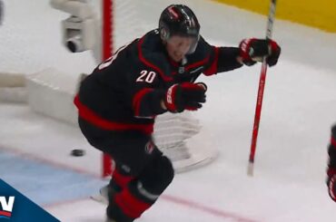 Hurricanes' Sebastian Aho Guides Home Fourth Playoff Goal With His Skate