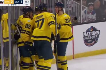 Jesper Bratt RIPS HOME the GWG to beat Team USA! #4nations #Sweden #NJDevils
