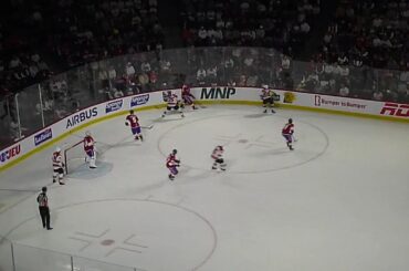 Trevor Carrick of the Charlotte Checkers scores vs. the Laval Rocket in game 2 5/29/25
