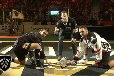 Canucks Bo Horvat at Warriors Ceremonial Face-Off