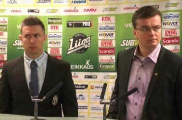 12.3.2015 lehdistötilaisuus ottelun SaiPa-Blues jälkeen
