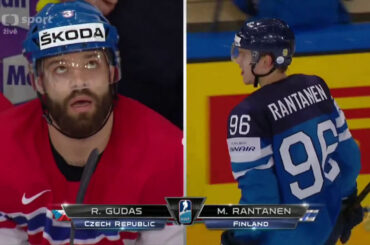 Radko Gudas vs. Mikko Rantanen kompletní odzbrojení - BIG HIT