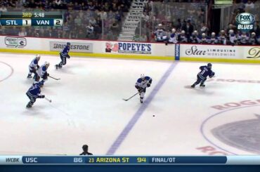 Vladimir Tarasenko nice play with no stick St. Louis Blues vs Vancouver Canucks 1/10/14 NHL Hockey