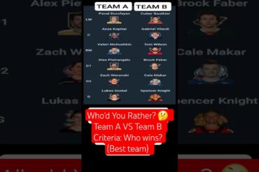 Who'd You Rather? 🤔  Team A VS Team B  Criteria: Who wins? (Best team)  #nhl #lnh #hockey