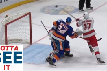 GOTTA SEE IT: Andrei Svechnikov Assist Off The Crossbar Sets Up Controversial OT Winner