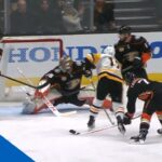John Gibson Gets Across To Stun Bryan Rust With A Great Pad Save