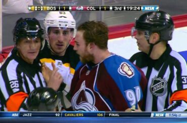 Dougie Hamilton fights Gabriel Landeskog 1/21/15 60fps