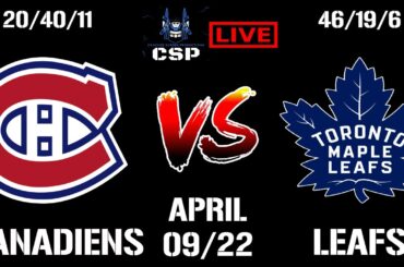 Montreal Canadiens (20-40-11) @ Toronto Maple Leafs (45-19-6)  Full Game Live Reaction 04/09/22