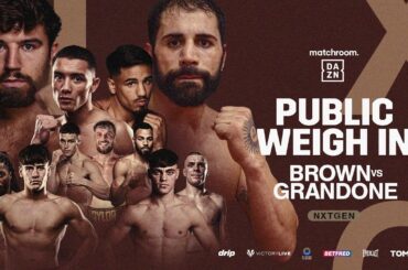 Pat Brown Vs Federico Grandone & Undercard (Vuong-Flynn) Weigh In