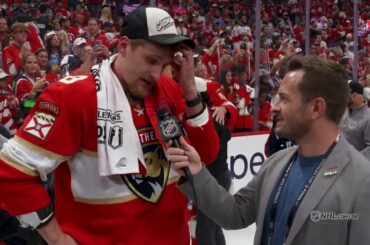 Stanley Cup Champion Sturm im Interview 🇩🇪🏒🎤 Panthers' Nico Sturm's post-Stanley Cup win interview