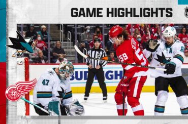 Sharks @ Red Wings 1/4/22 | NHL Highlights